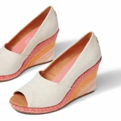 Budget ๐งจ Toms ๐ฉ women Michelle Peep Toe Wedge in Natural Sunrise ๐
