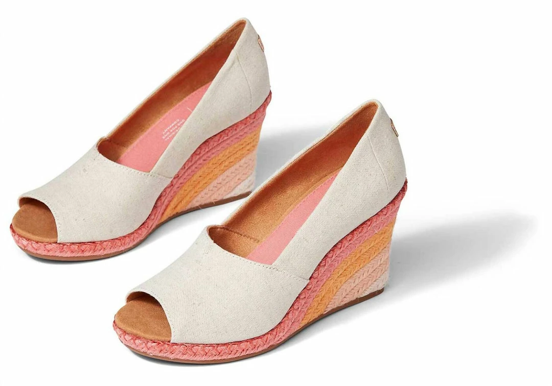 Budget ๐งจ Toms ๐ฉ women Michelle Peep Toe Wedge in Natural Sunrise ๐