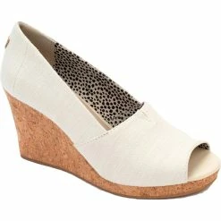 Hot Sale 😍 Toms Michelle 👩 Womens Open Toe Cork Wedge 👠 Heels 💯