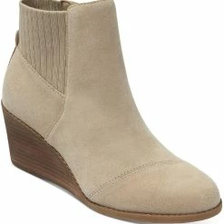 Cheapest โค๏ธ Toms Sadie ๐ฉ Womens Suede Round Toe Wedge ๐ฅพ Boots ๐