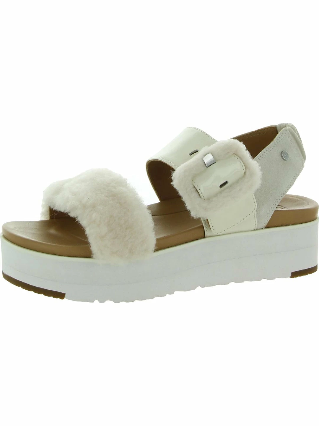 Best Pirce ๐ Ugg Le Fluff ๐ฉ Womens Mixed Media Slip On Flatform ๐ฉด Sandals ๐งจ - Image 3