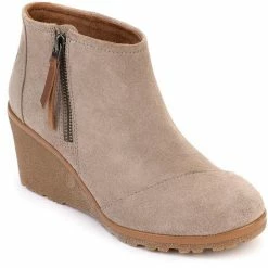 Outlet 🌟 Toms Avery 👩 Womens Suede Ankle Wedge 🥾 Boots 🎉