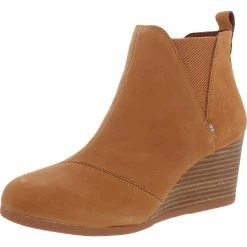 Coupon 👍 Toms Kelsey 👩 Womens Mixed Media Wedge 🥾 Boots 👏