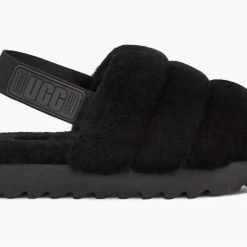 Wholesale 😀 Ugg 👩 women W Super Fluff Slipper in Black 🧨