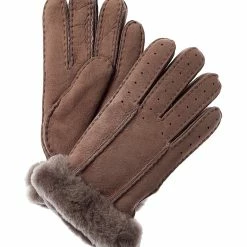 Best Pirce 🤩 women UGG Classic Perforated Two Point Suede Gloves 👍