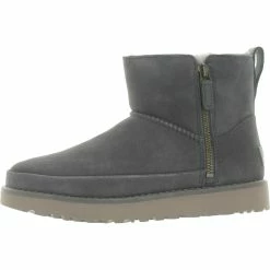Best Pirce 🔥 Ugg Classic Zip Mini 👩 Womens Suede Shearling Lined Casual 🥾 Boots 🌟