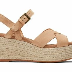 Flash Sale ๐ Toms ๐ฉ women Willow Rope Platform ๐ฉด Sandal in Tan Suede ๐