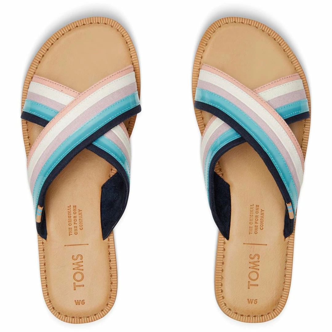 Coupon 😉 Toms Viv Slide 🩴 Sandal 👩 Womens Woven Flat Slide 🩴 Sandals 😉 - Image 2