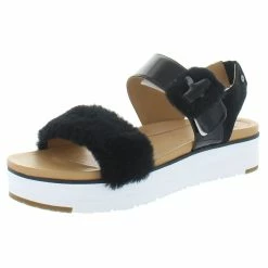 Best Pirce ๐ Ugg Le Fluff ๐ฉ Womens Mixed Media Slip On Flatform ๐ฉด Sandals ๐งจ