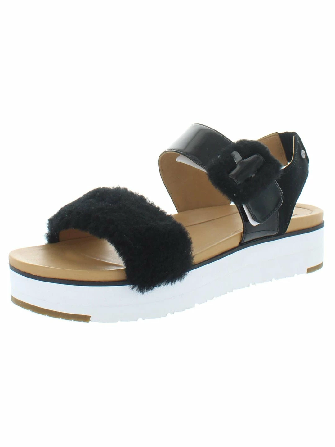 Best Pirce ๐ Ugg Le Fluff ๐ฉ Womens Mixed Media Slip On Flatform ๐ฉด Sandals ๐งจ