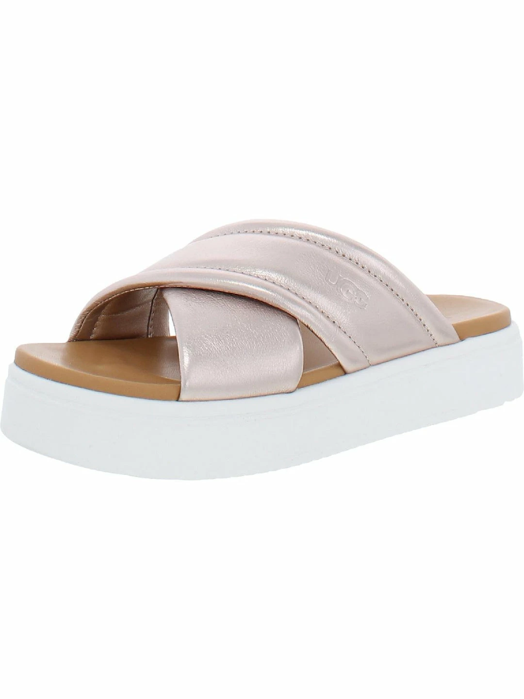 Best reviews of 😍 Ugg Zayne Crossband 👩 Womens Leather Metallic Slide 🩴 Sandals 🎁