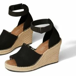 Best reviews of ๐ Toms ๐ฉ women Marisol Peep Toe Wedge ๐ฉด Sandal in Black ๐งจ