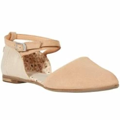 Outlet 👍 Toms 👩 women Julie Ankle Strap Flat in Honey 🎉